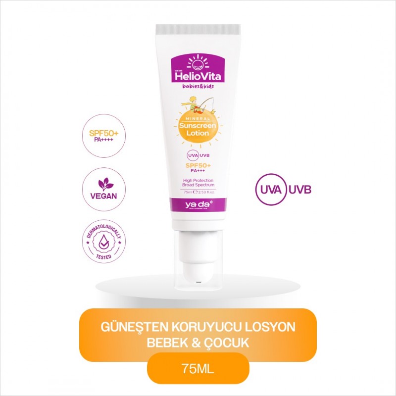 HelioVita %100 Mineral Güneşten Koruyucu Losyon - Bebek & Çocuk (75 ml)