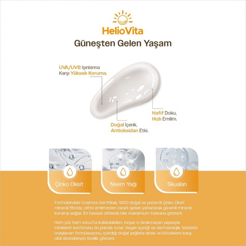 HelioVita %100 Mineral Güneşten Koruyucu Losyon - Bebek & Çocuk (75 ml)