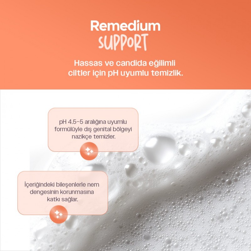 ya da Remedium Support Mantar Eğilimi İçin Nazik Temizlik İntim Yıkama Köpüğü, 150 ml-150