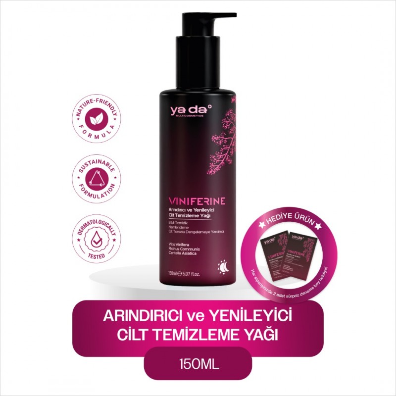 Viniferine Arındırıcı ve Yenileyici Makyaj  Temizleme Yağı/ Su ile köpürür