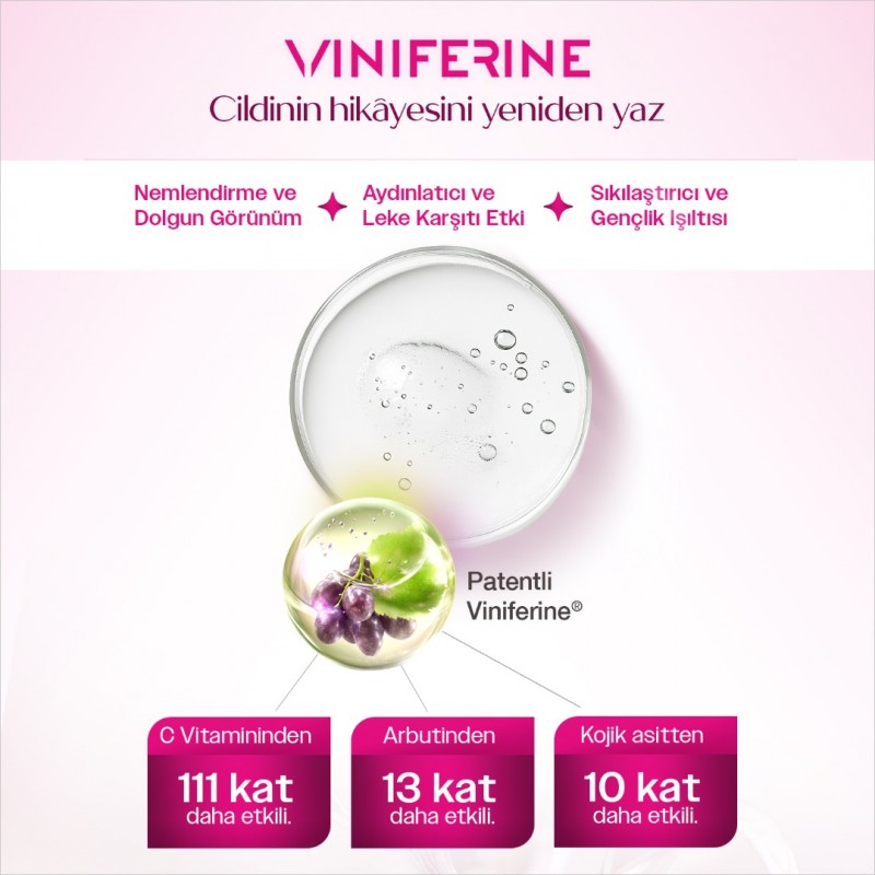 Viniferine Cilt Yenileyici ve Aydınlatıcı Serum Kuru ve Karma Ciltler için